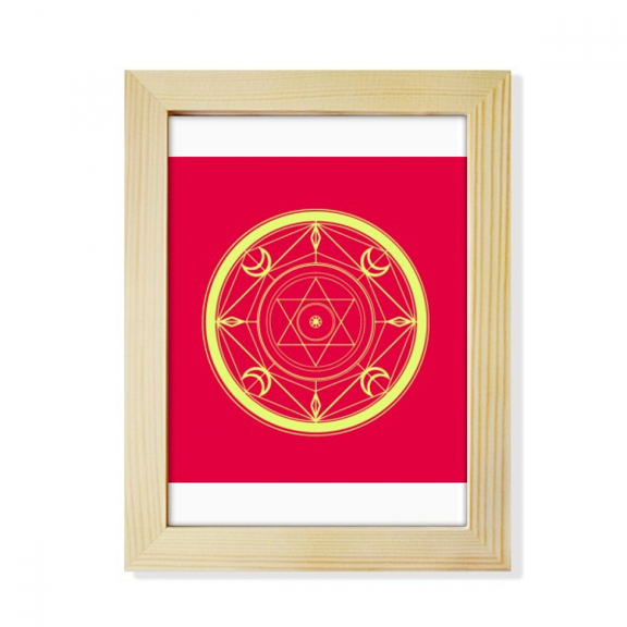 Star Moon Diagonal Array Desktop Adorn Photo Frame Display Art Painting Wooden