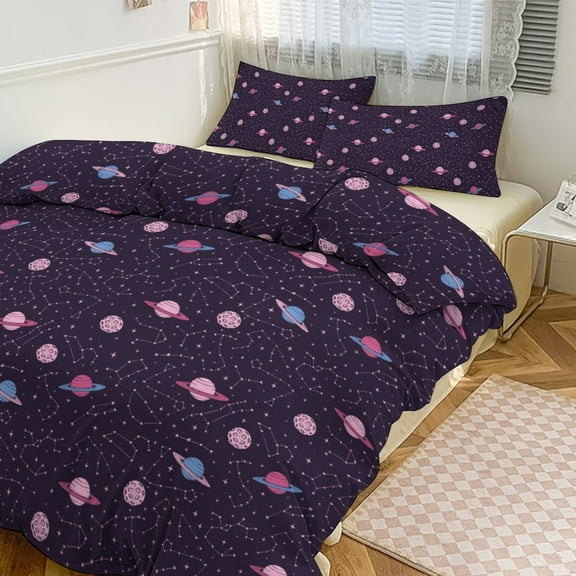 Star Moon Pattern 3D Duvet Cover Set Quilt Cover Theme of for Bedroom Decoration