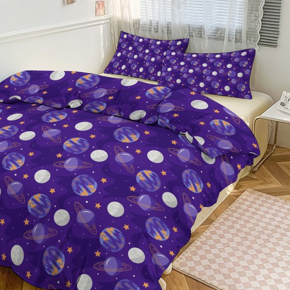 Star Moon Pattern 3D Duvet Cover Set Quilt Cover Theme of for Bedroom Decoration