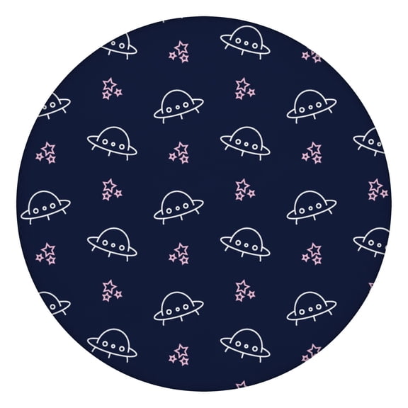Star & Moon Round Elastic Tablecloth Scratch-Resistant & Spill-Proof for Families & Hosts