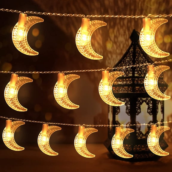 Star Moon String Lights for Indoor, Battery Operated Fairy Lights for Home, Christmas Tree, Ramadan Mubarak, Curtain, Party Indoor Outdoor Decor