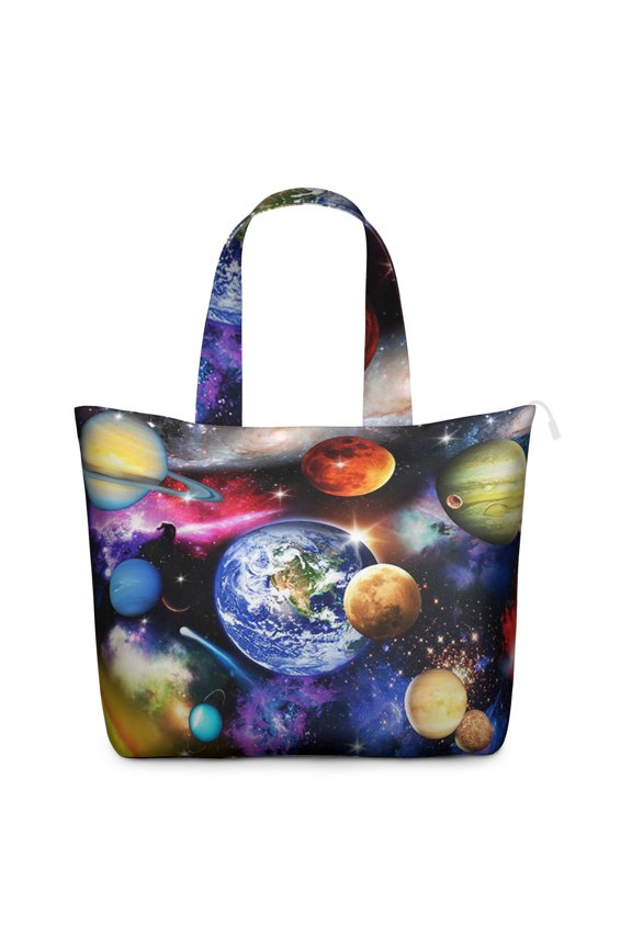 Star, Moon, Sun Themed Travel Tote Bag Multipurpose Weekender Bag with Large Capacity Adjustable Strap, Perfect for Business Travel Beach Outings