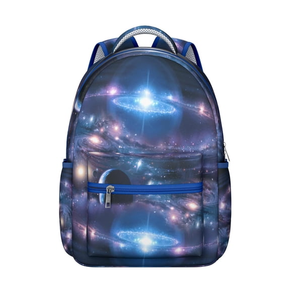 Star Moon Sun Themed Waterproof School Backpack with Spinal Support Design