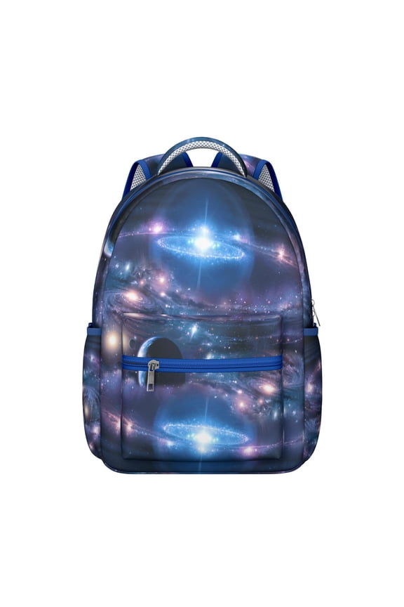Star Moon Sun Themed Waterproof School Backpack with Spinal Support Design