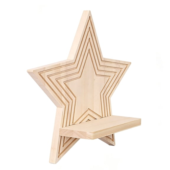 Star/Moon Wall Shelf Wood Floating Shelves Wall Mounted,Plant Display Shelving