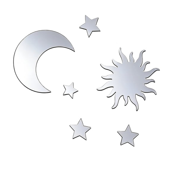 Star Moons Mirrour Removable Wall Art Decor Sticker for Ceiling Bathroom
