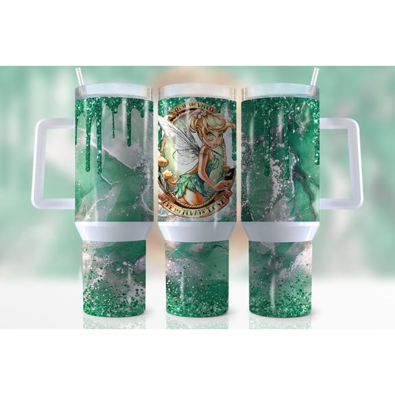 Star Mug 40Oz Birthday Magic Tumbler Cartoon Character, Princess Tinkerbell, Love, - Tumbler With Handle, To-Go Coffee Mug