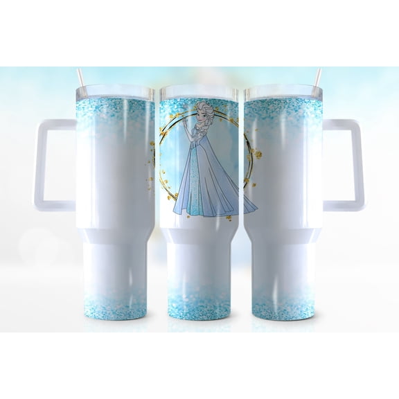 Star Mug 40Oz Frozen Tumbler Princess, Cartoon Character, Birthday, Girls, - Tumbler With Handle, To-Go Coffee Mug