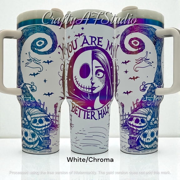 Star Mug 40Oz Jack And Sally Better Half Nbc Laser Engraved Tumbler - Nightmare Xmas - Tumbler With Handle, To-Go Coffee Mug 40oz
