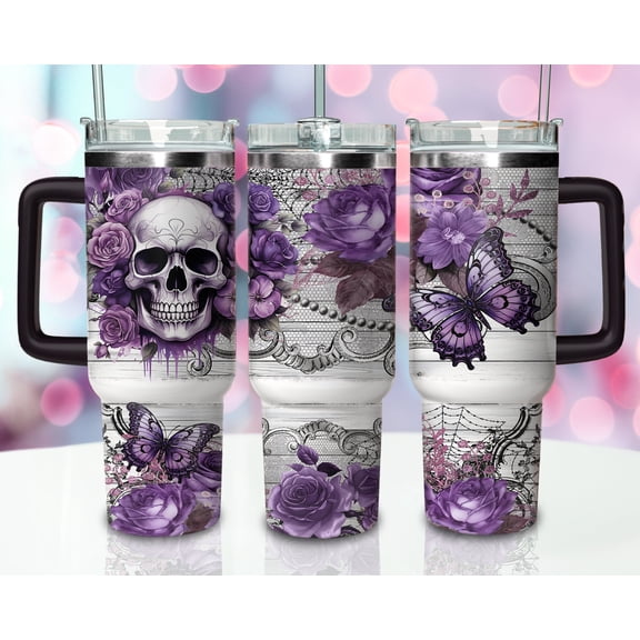 Star Mug 40Oz Purple Gothic Tumbler Wrap, 40Oz, 40Oz Tumbler, 40 Oz Tumbler - Tumbler With Handle, To-Go Coffee Mug 40oz