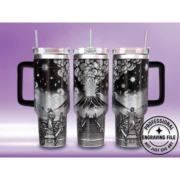 Star Mug Ancient Volcano For Tumbler 40Oz - Tumbler With Handle, To-Go Coffee Mug 40oz