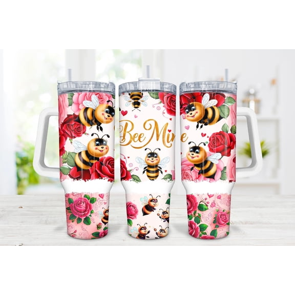 Star Mug Bee Mine Rose 40Oz Tumbler Wrap: Bumblebee - Tumbler With Handle, To-Go Coffee Mug