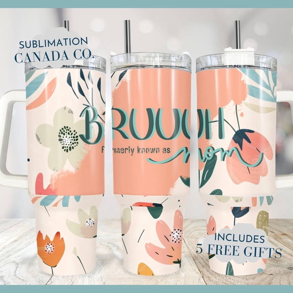 Star Mug Bruuh Mom 40 Oz Tumbler Wrap,40 Oz Wrap Mama Mommy Mom Bruh Design Tumbler - Tumbler With Handle, To-Go Coffee Mug