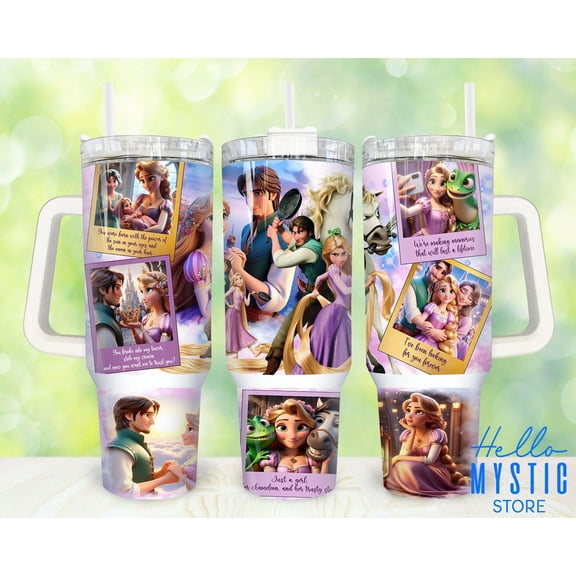 Star Mug Cartoon Characters 40Oz Tumbler, Princess And Prince Tumbler 40Oz, Cartoon 40 Oz Tumbler Wrap, Princess 40 Oz Tumbler - Tumbler With Handle, To-Go Coffee Mug 40oz