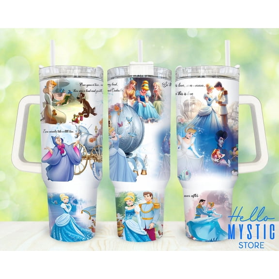 Star Mug Cartoon Characters 40Oz Tumbler, Princess And Prince Tumbler 40Oz, Cartoon 40 Oz Tumbler Wrap, Princess 40 Oz Tumbler - Tumbler With Handle, To-Go Coffee Mug 40oz