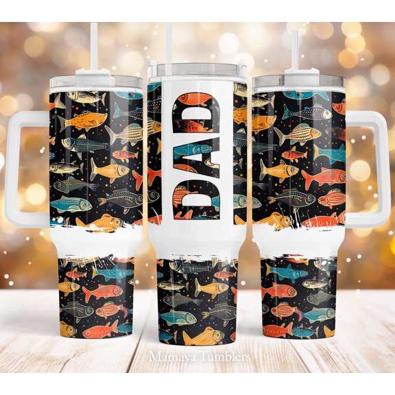 Star Mug Dad 40Oz Tumbler Design Fishing Fish Wrap Waterslide - 40Oz To-Go Coffee Mug