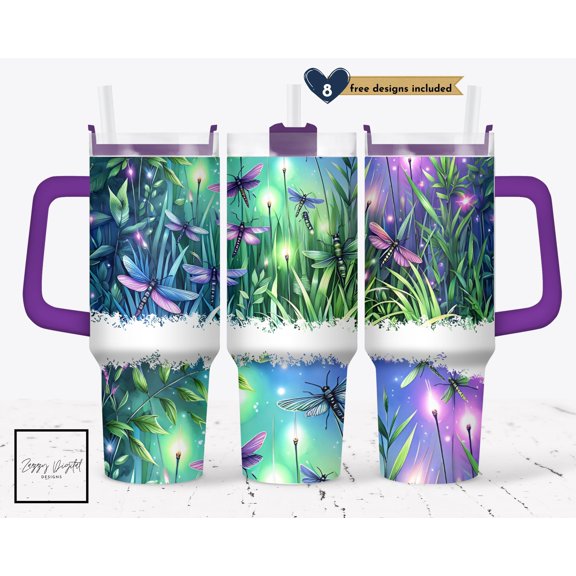 Star Mug Dragonfly 40Oz Tumbler Wrap, Dragonflies Tumbler Design, Firefly , Nature 40Oz Tumbler With Handle Wrap - 40Oz To-Go Coffee Mug