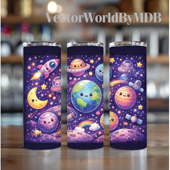 Star Mug Galaxy Space Kawaii Tumbler Wrap: 20Oz Skinny - To-Go Coffee Mug