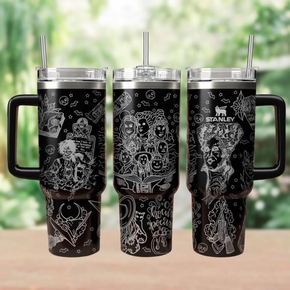 Star Mug Hocus Pocus Tumbler 40Oz, Halloween Witch Tumbler Cup, Unique Spooky Tumbler, Fans Gift - Tumbler With Handle, To-Go Coffee Mug 40oz
