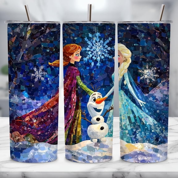 Star Mug Ice Princess Tumbler, Frozen Princess Drinkware, 20Oz Skinny Tumbler, Princess Gift, Birthday, Disney Tumbler Wrap To-Go Coffee Mug