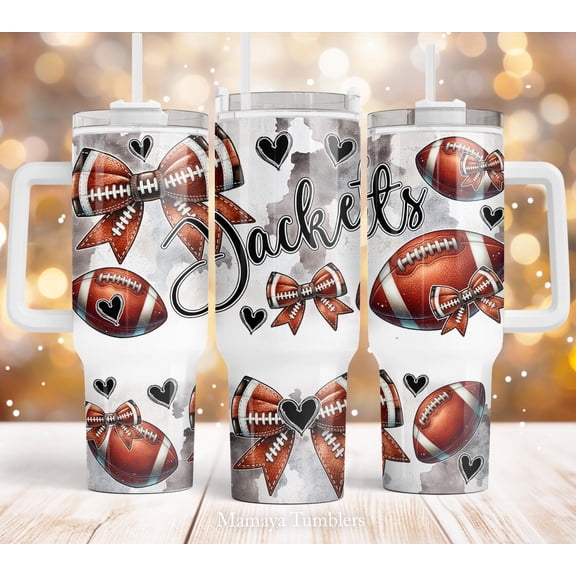 Star Mug Jackets 40Oz Tumbler Design Black Coquette Bow Football Fall Autumn Wrap Waterslide - 40Oz To-Go Coffee Mug