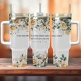 thumbnail image 1 of Star Mug Matthew 11:28 Floral Tumbler Wrap, Scripture Design - Tumbler With Handle, To-Go Coffee Mug, 1 of 4