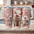 thumbnail image 1 of Star Mug Pig Thermo Mug With Dandelion And Saying, Coffee Mug To Go, Double-Walled Stainless Steel Mug, Old Pink Mug, Coffee To Go Mug - Tumbler With Handle, To-Go Coffee Mug 40oz, 1 of 4