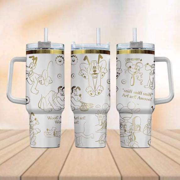 Star Mug A Pluto Dog Tumbler, Dog Movie 40Oz Tumbler, Trip Stainless Steel Tumbler, Funny Dog Lover Cup For Kids - Tumbler With Handle, To-Go Coffee Mug