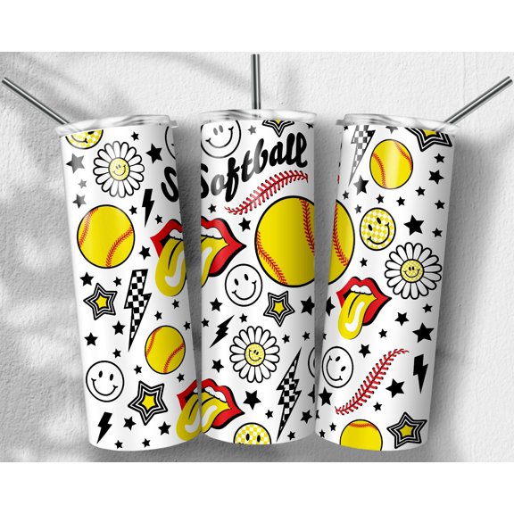 Star Mug Softball, Game Day, Sports Designs, Skinny Tumbler 20Oz, To-Go Coffee Mug