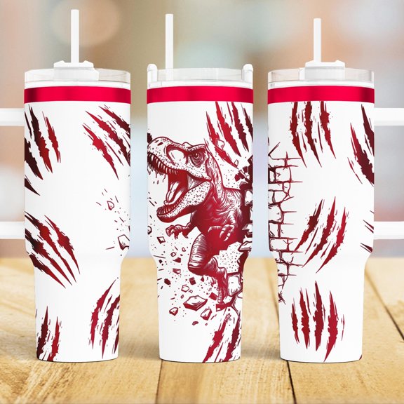 Star Mug T-Rex 40 Oz Tumbler Wrap , Dinosaur Tumbler Designs Rotary Craft Project. - Tumbler With Handle, To-Go Coffee Mug