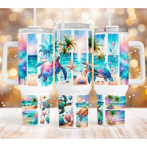 Star Mug Turtle 40Oz Tumbler Design Sunset On The Beach Summer Life Wrap Waterslide - 40Oz To-Go Coffee Mug