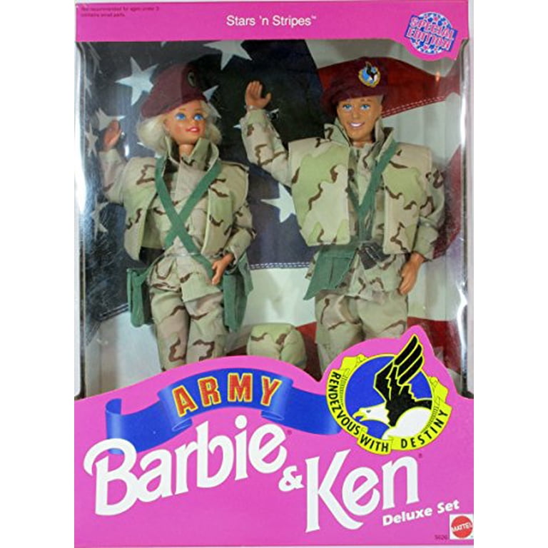ミリタリー Star'n Stripes ARMY Barbie&Ken DeluxeSet Star 'N Stripes ARMY Barbie & Ken Deluxe Set - Walmart.com