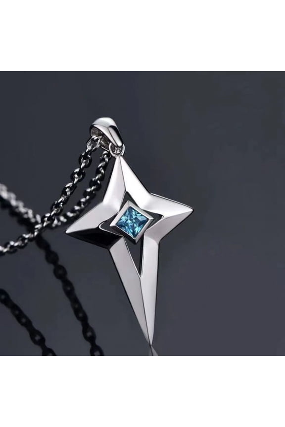 Star Necklace for Women Natural Topaz Necklace Star Diamond Pendant Necklace Spin Star Necklace North Pole Star Necklace Star Jewelry Gift for Women