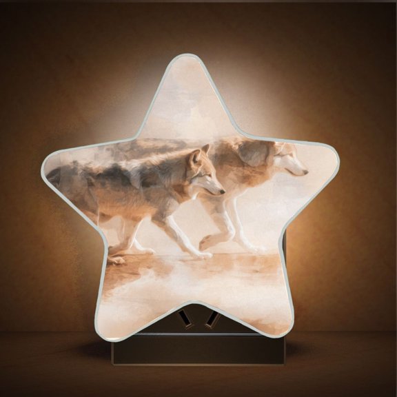 Star Night Light Auto On/Off Plug-in Wall Light with Light Sensor Warm White LED for Home Party Abstract Wild Animals