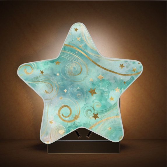 Star Night Light Auto On/Off Plug-in Wall Light with Light Sensor Warm White LED for Home Party Beautiful Swirling Lines
