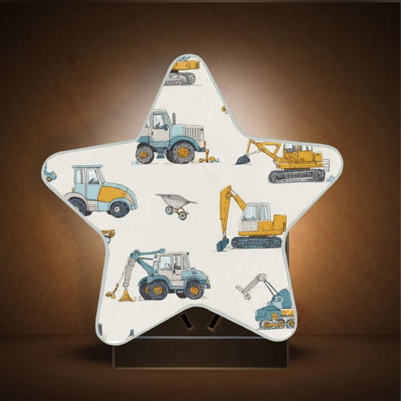 Star Night Light Auto On/Off Plug-in Wall Light with Light Sensor Warm White LED for Home Party Engineering Vehicle Pattern