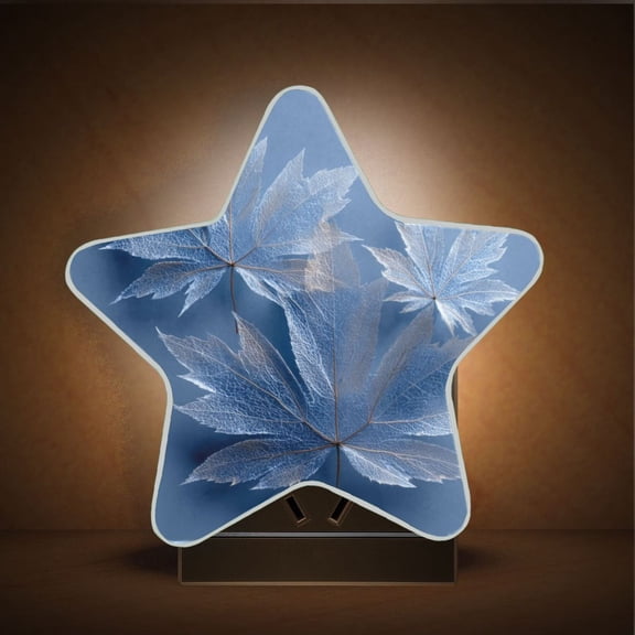 Star Night Light Auto On/Off Plug-in Wall Light with Light Sensor Warm White LED for Home Party Glass Mapleleaves