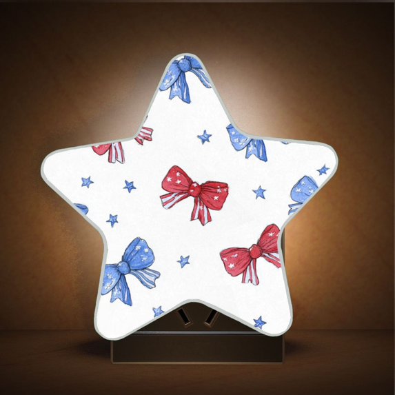 Star Night Light Auto On/Off Plug-in Wall Light with Light Sensor Warm White LED for Home Party Hand-drawn Bows
