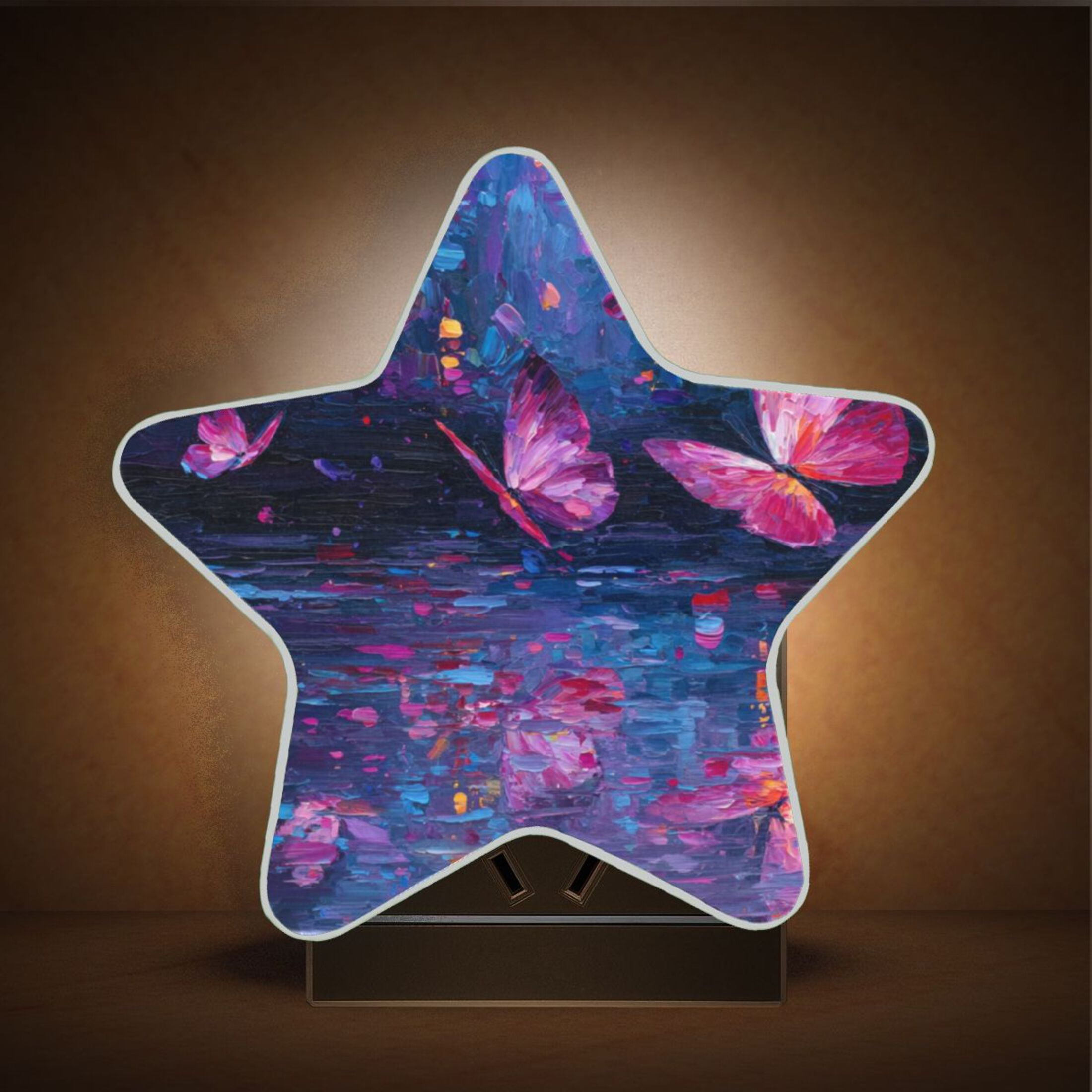 Star Night Light Auto On/Off Plug-in Wall Light with Light Sensor Warm ...