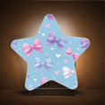thumbnail image 1 of Star Night Light Auto On/Off Plug-in Wall Light with Light Sensor Warm White LED for Home Party Pink and Purple Bows, 1 of 6