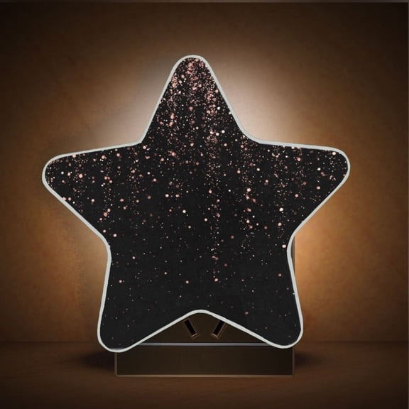Star Night Light Auto On/Off Plug-in Wall Light with Light Sensor Warm White LED for Home Party Rose Gold Glitter