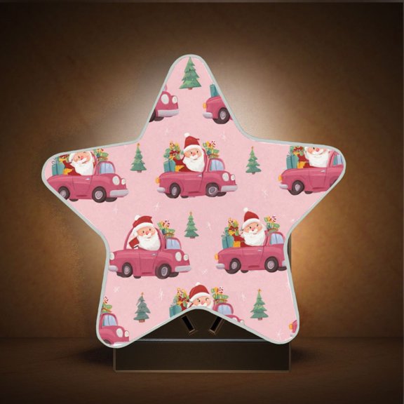 Star Night Light Auto On/Off Plug-in Wall Light with Light Sensor Warm White LED for Home Party Santa Claus Driving in Red Cars