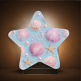 thumbnail image 1 of Star Night Light Auto On/Off Plug-in Wall Light with Light Sensor Warm White LED for Home Party Seashells and Pearls Pattern, 1 of 6