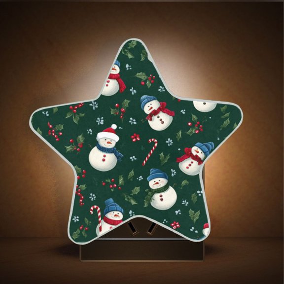 Star Night Light Auto On/Off Plug-in Wall Light with Light Sensor Warm White LED for Home Party Snowmen and Candy Canes Pattern