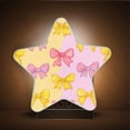 thumbnail image 1 of Star Night Light Auto On/Off Plug-in Wall Light with Light Sensor Warm White LED for Home Party Yellow and Pink Bows, 1 of 6