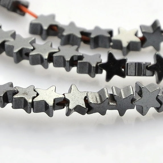 Star Non-magnetic Synthetic Hematite Beads Strands Black 4x2mm Hole: 0.8mm