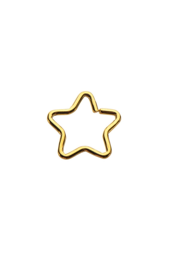 Star Nose Ring 16g Split Ring Perfect For Nose, Rook 3/8 Inch - 10 mm