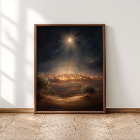 Star Of Bethlehem Wall Art Print Christian Christmas Decor