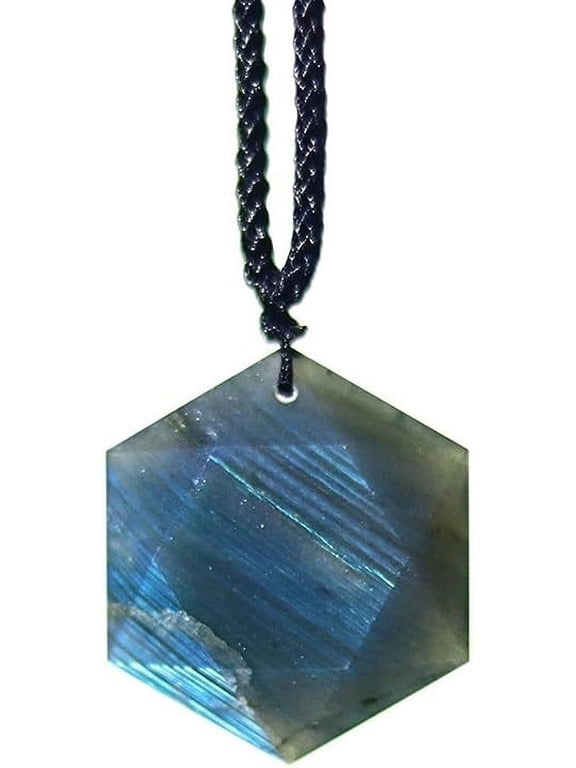 Star Of David Hexagram Labradorite Necklace Birthstone Crystal Necklace For Men Women(Adjustable Chain)