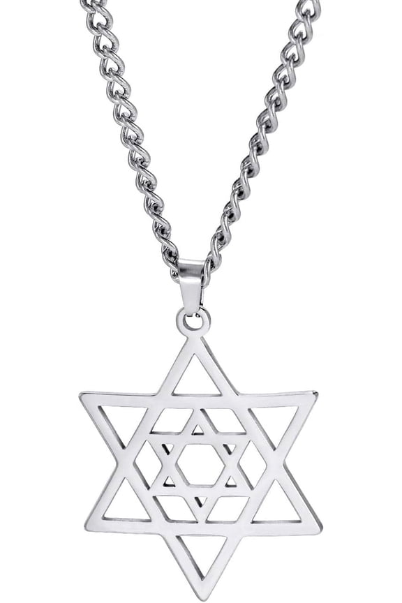 Star Of David Necklaces Stainless Steel Hexagram Pendant Jewish Necklaces FaithHeart Star Of David Jewish Jewelry For Women Mens